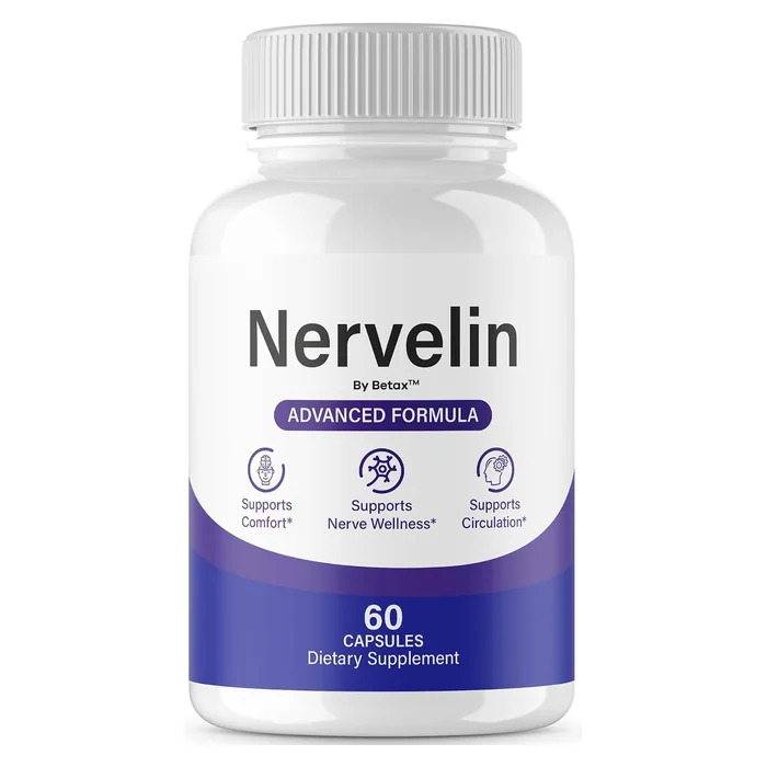 Nervelin capsule bottle, 60 count, the BetaX-distributed version, as pictured on its Amazon listing
